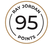 ray jordan 95 point score for a wine, in a logo