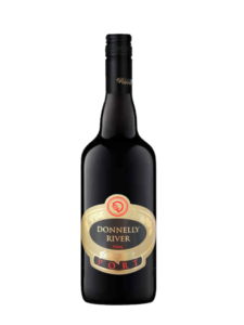 donnelly river tawny port bottle on a white background.