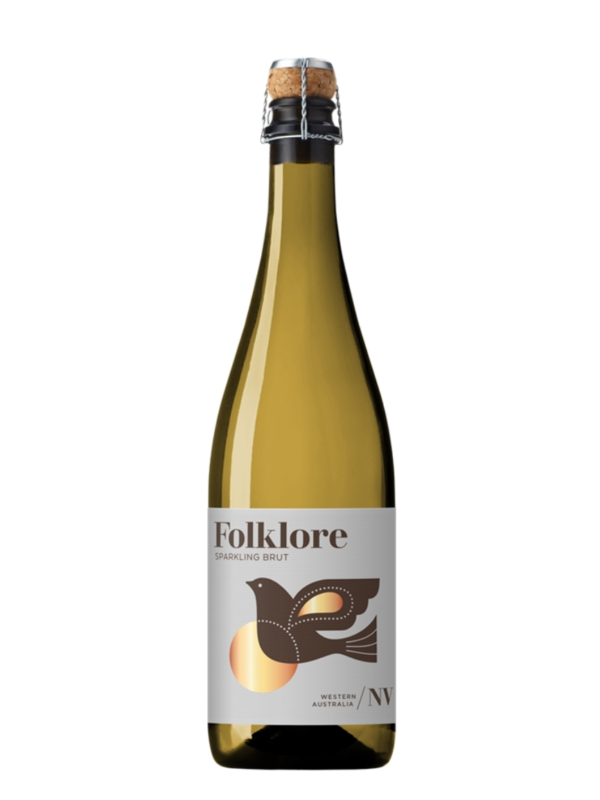 bottle of Cherubino sparkling wine, folklore sparkling i got delivered in Perth.