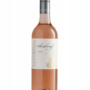 bottle of rockcliffe rose on a white background.