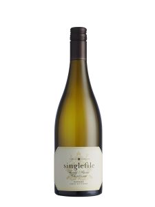 bottle of wine, Singlefile family reserve chardonnay from partners in wine wa