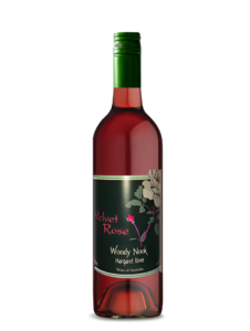 bottle of woody nook wines velvet rose