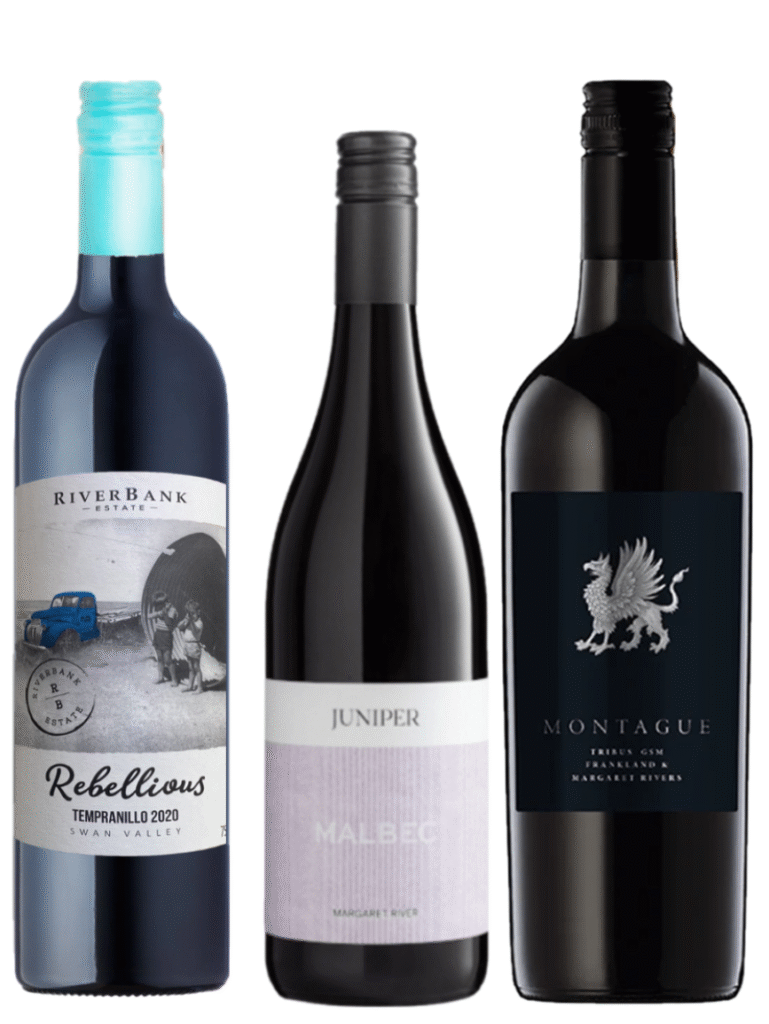 boutique red wine pack featuring Montague GSM, Junipaer Malbec & Riverbank estate tempranillo
