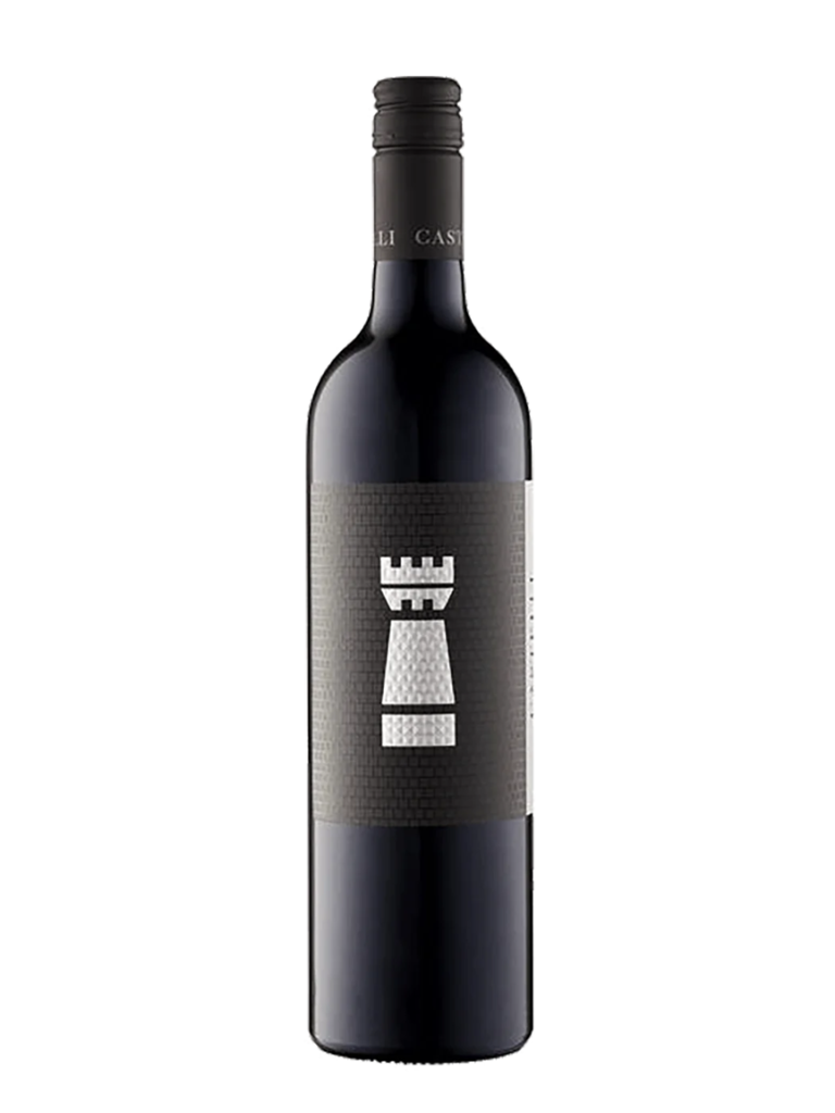 castelli silver series cabernet merlot wine bottle.