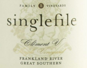 singlefile clement v wine bottle label