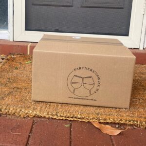 box of wine delivered at a front door in perth. Online wines in perth delivered