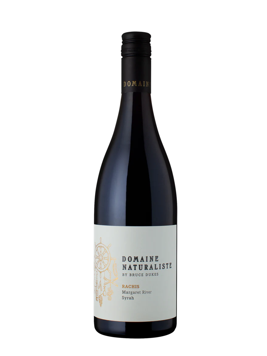 domaine naturaliste rachis syrah shiraz wine bottle on a white background