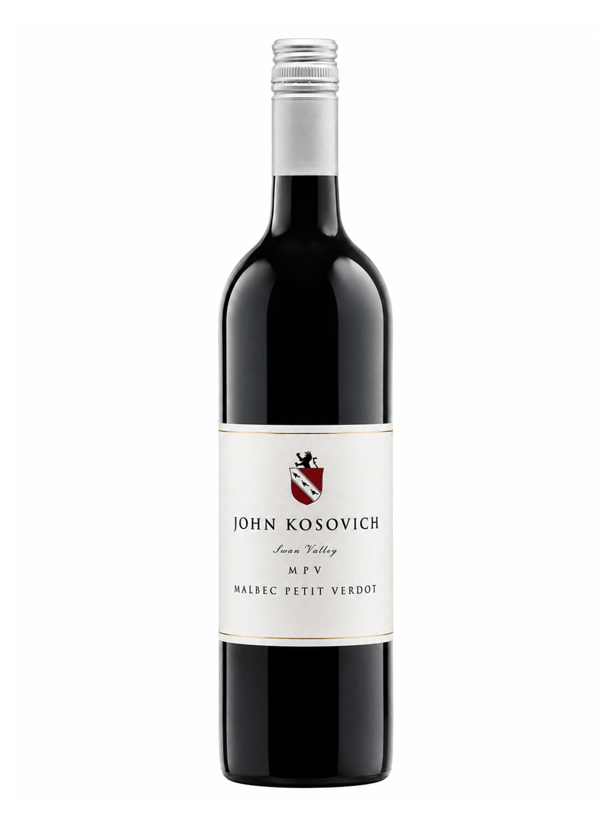 john kosovich mpv wine bottle. It is a blend of Malbec & Petit Verdot