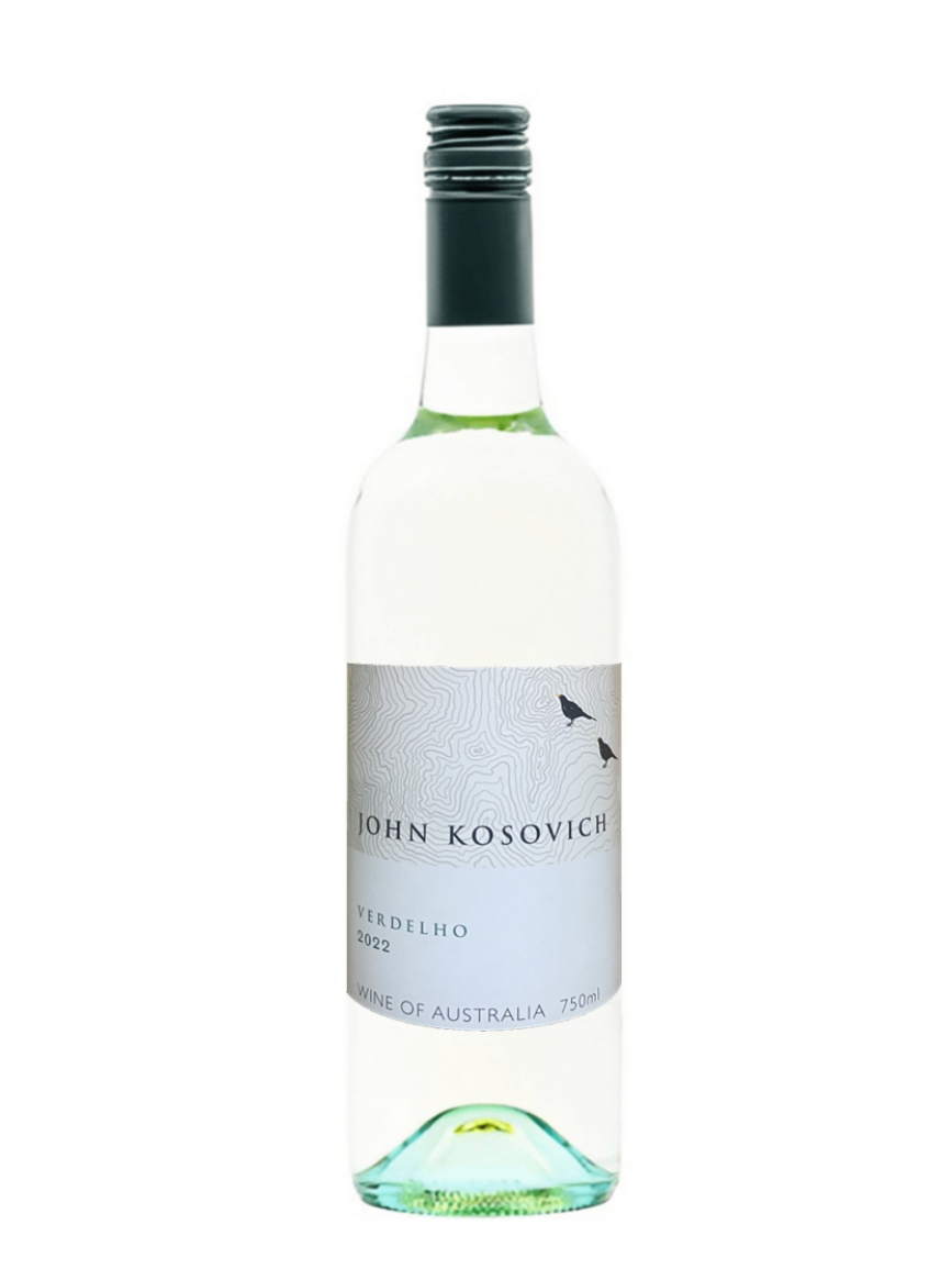 a bottle of John Kosovich wine, Verdelho.