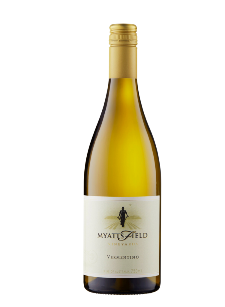 bottle of myattsfield vermentino on a white background