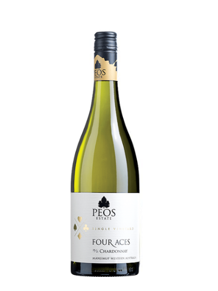 bottle of Peos Estate 4 Aces Chardonnay 2020