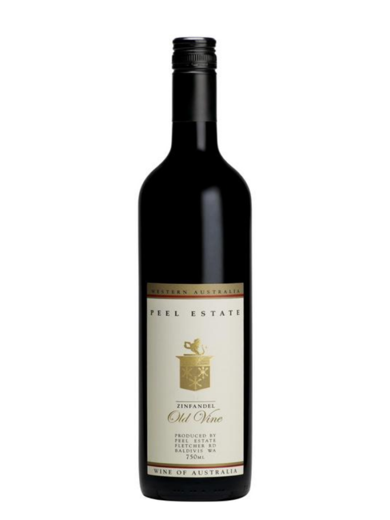 bottle of peel estate zinfandel, western australia.