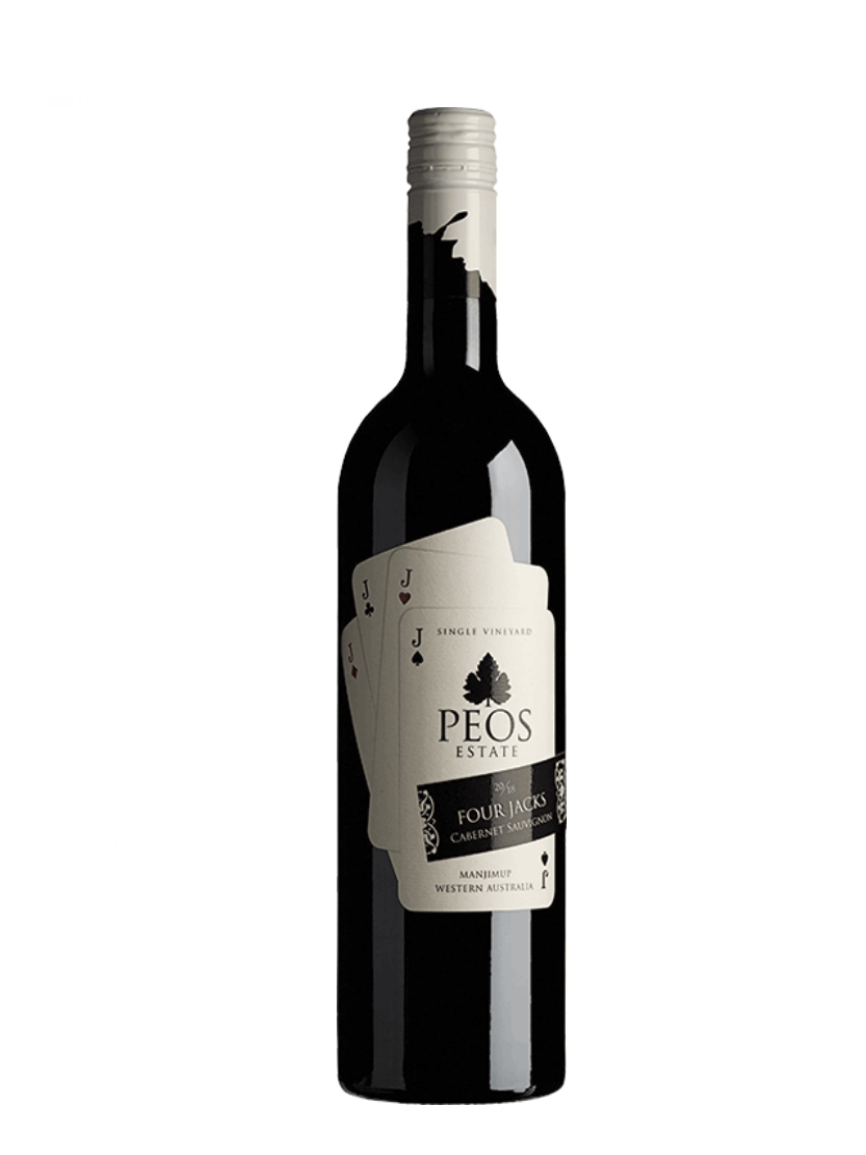 bottle of Peos Estate 4 Jacks Cabernet Sauvignon 2020