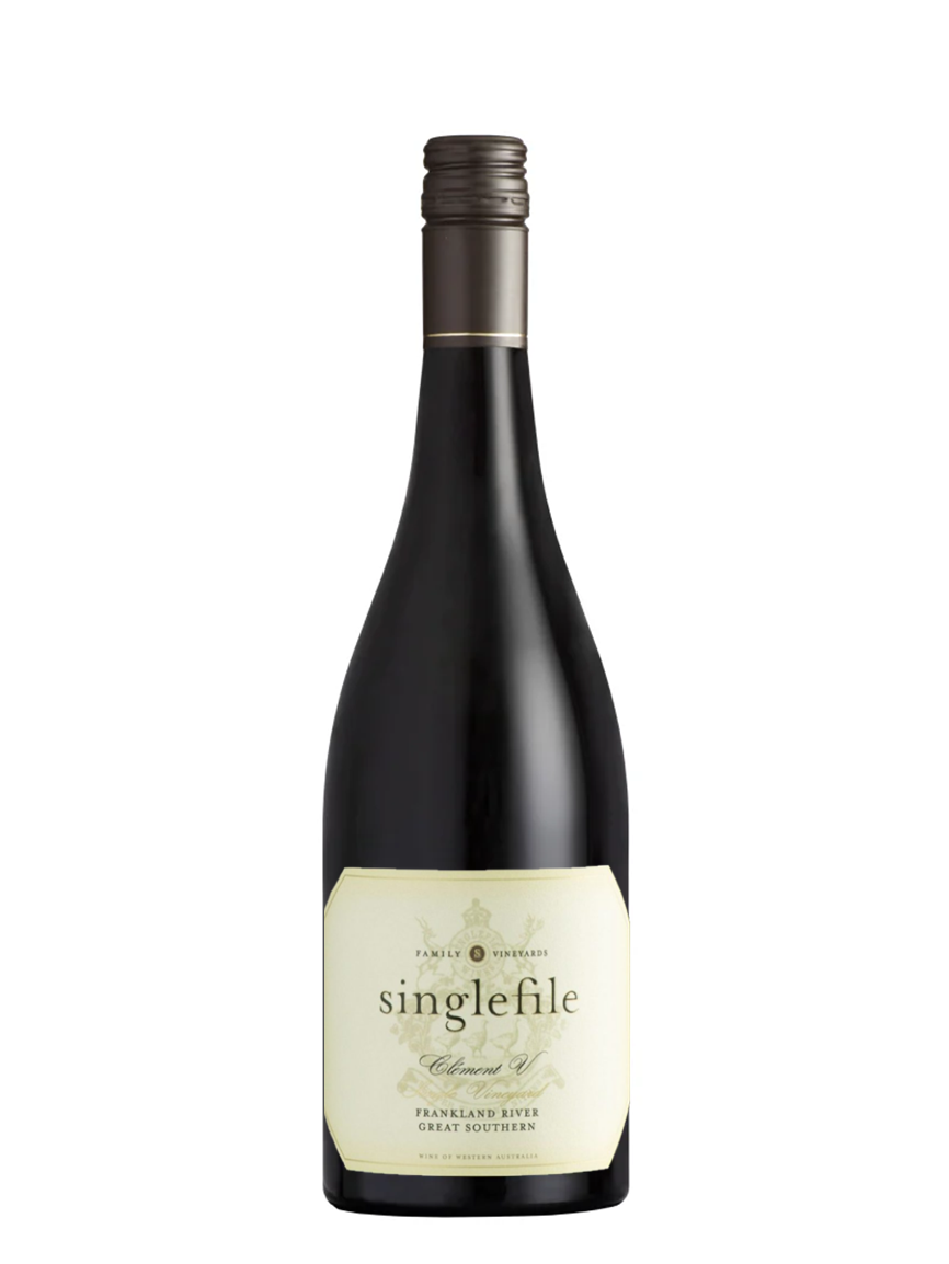 singlefile wines clement v wine bottle