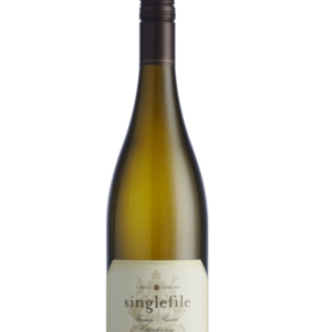 A bottle of singlefile wine, family reserve chardonnay