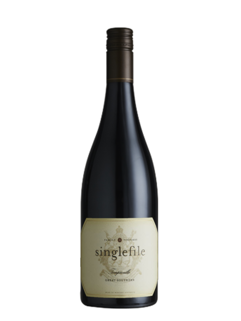 A bottle of Singlefile wines Tempranillo 2024 vintage