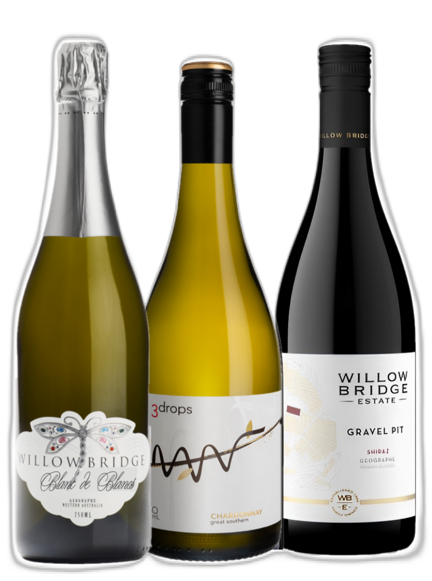 bottle of Triple Pour Perfection Pack: Bubbles, White & Red