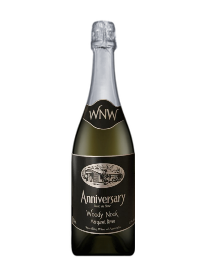 bottle of woody nook wines sparkling wine bottle.