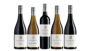 bottles of rockcliffe wines single site series. Bottles include Pinot Noir, Shiraz, Riesling, Cabernet Sauvignon.