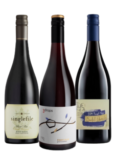 Picture of Western Australian Pinot Noir, Great Southern wine region. Bottles featuring Singlefile Wines Single Vineyard Pinot Noir, 3drops Pinot Noir and Fairbrossen Wines Pinot Noir. Perth delivery
