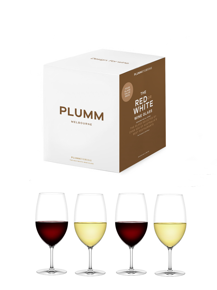 bottle of Plumm The RED and WHITE Glass '4 Set'