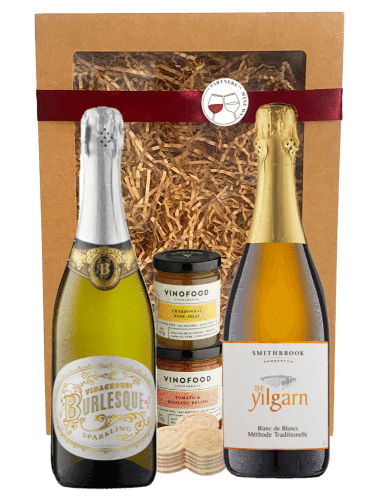 sparkling wine gift pack, with two bottles of wine from western australia.