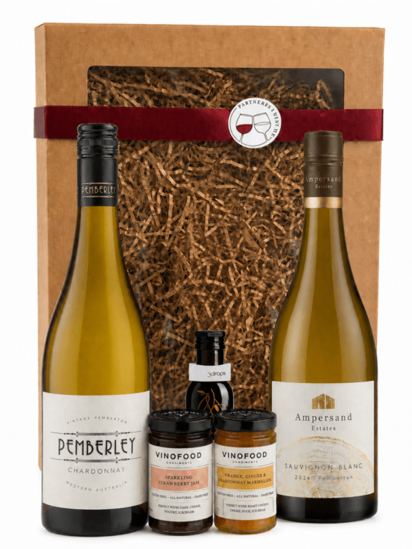 pemberly chardonnay and ampersand wine gift box