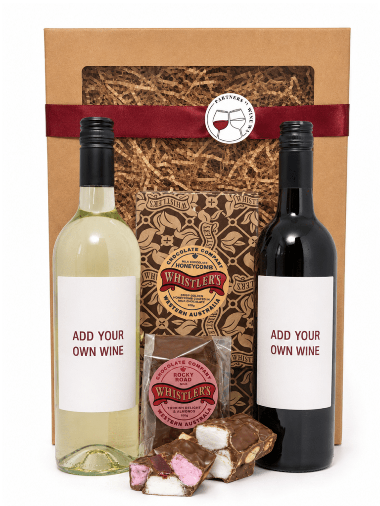 chocolate gift box that you add your own wine to.