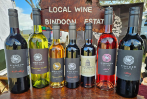 shows 5 bottles of wine from bindoon estate, including their Shiraz, Chardonnay and Rose.