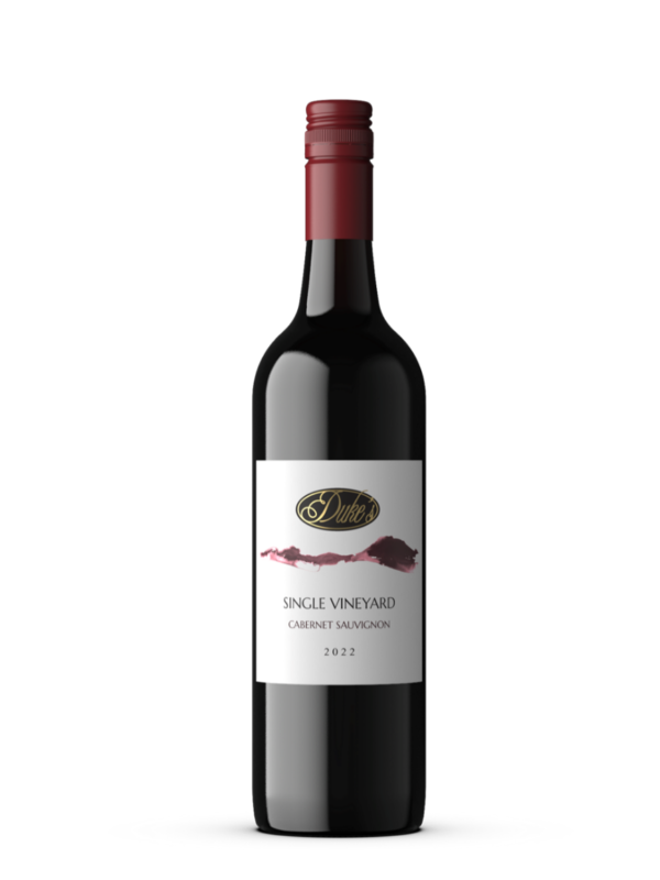 bottle of of wine,dukes cabernet single vineyard series.