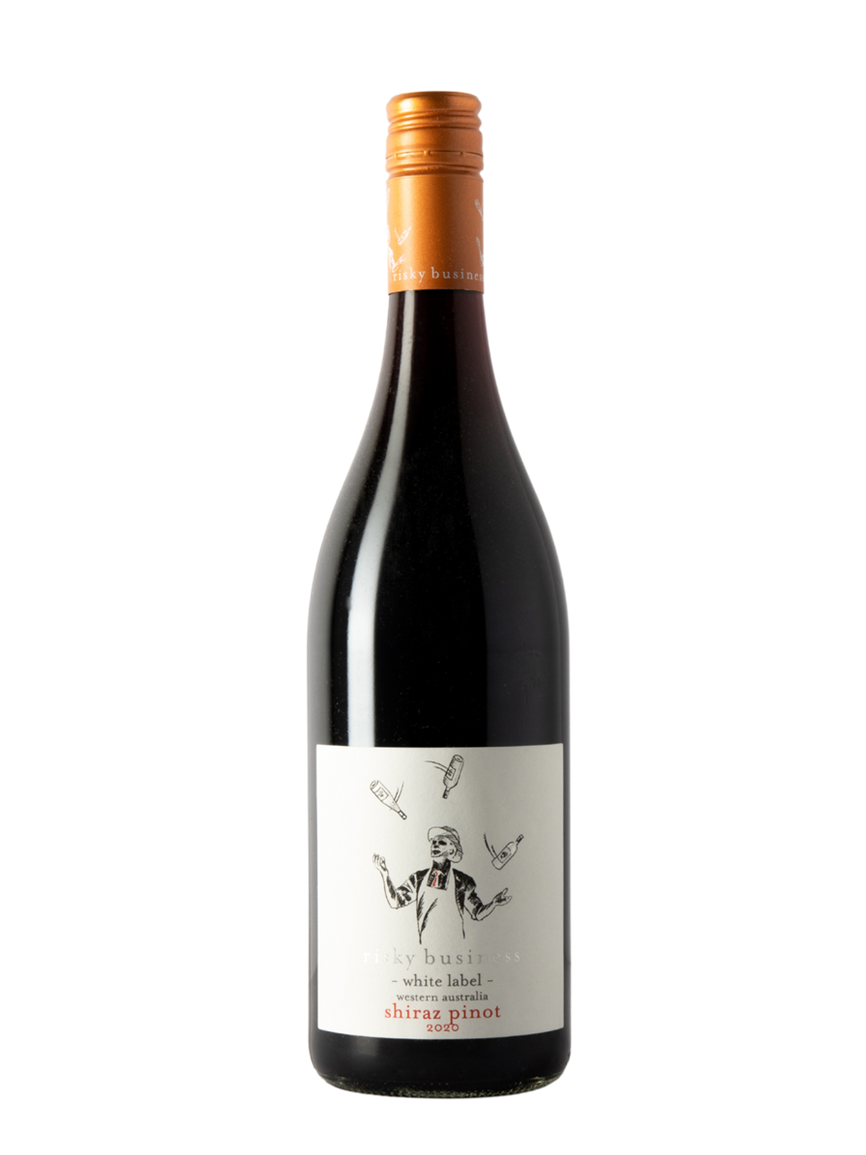 bottle of Risky Business Shiraz Pinot Noir 2020 Chilled Dry Red