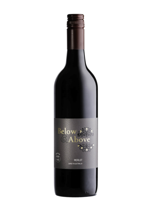 Below & Above merlot wine bottle