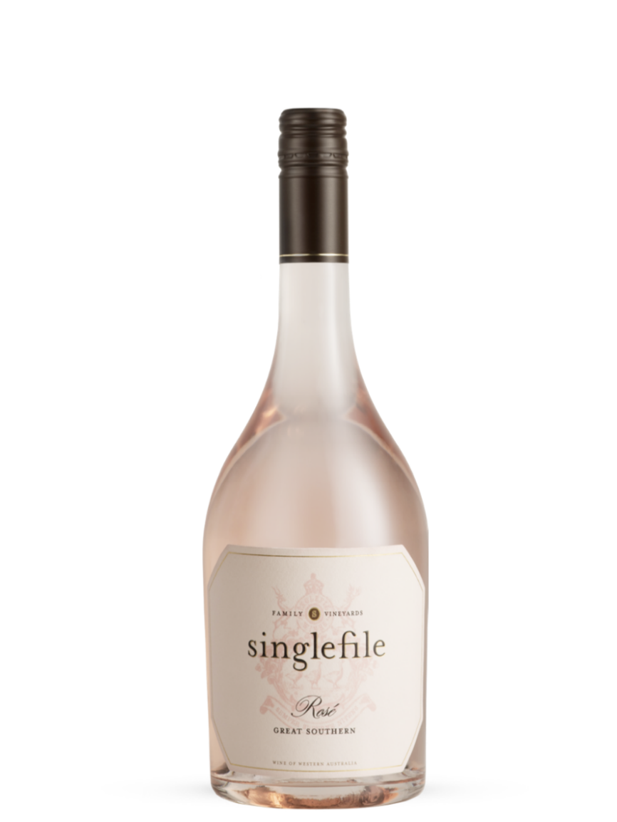 a bottle of singlefile great southern rose 2024, denmark.