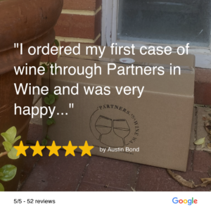 a very positive review from a customer buying singlefile wines from Partners in wine wa.