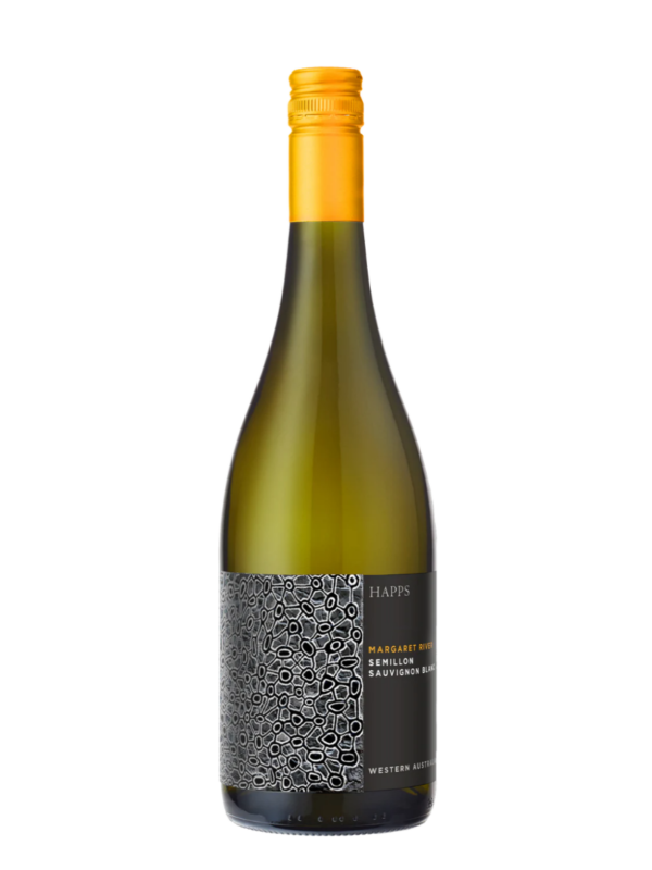 bottle of wine, happs iseries semillon sauvignon blanc. Margaret River wine region of Western Australia