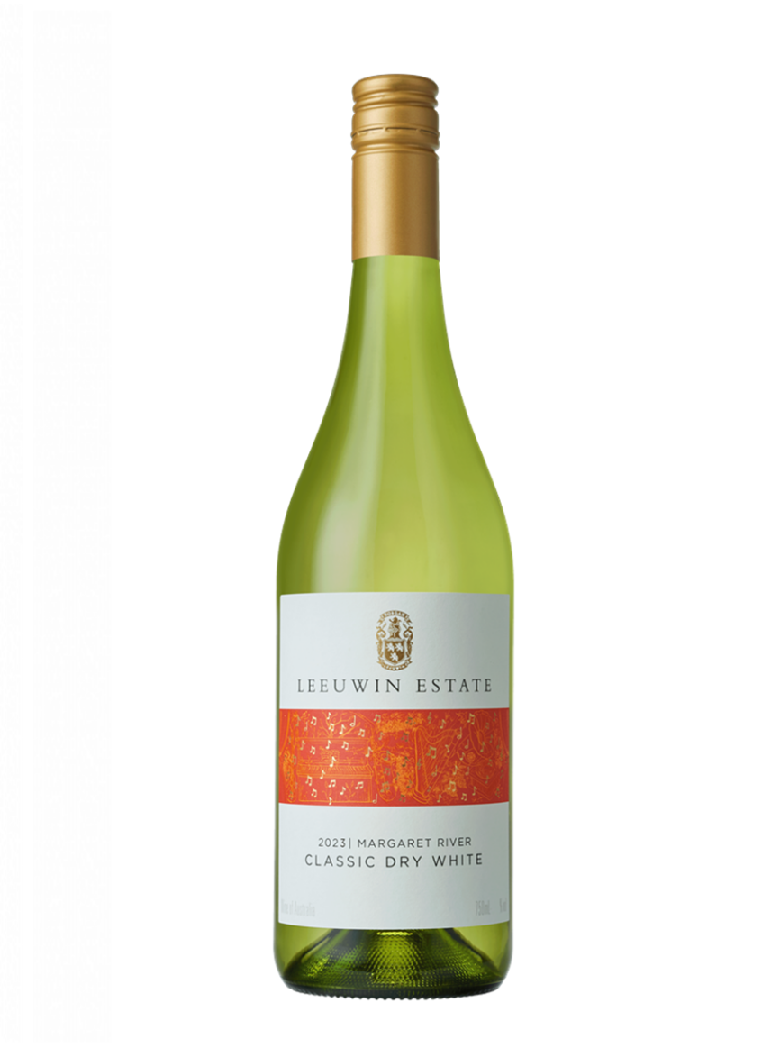 bottle of leeuwin estate classic dry white from margaret river, western australia.