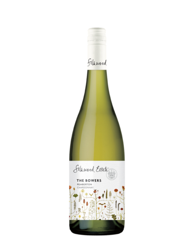 bottle of silkwood estate the bowers chardonnay wine bottle. pemberton, western australia.