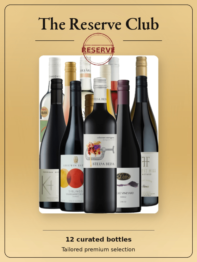 partners in wine wa reserve wine club, featuring 12 bottles of wine.