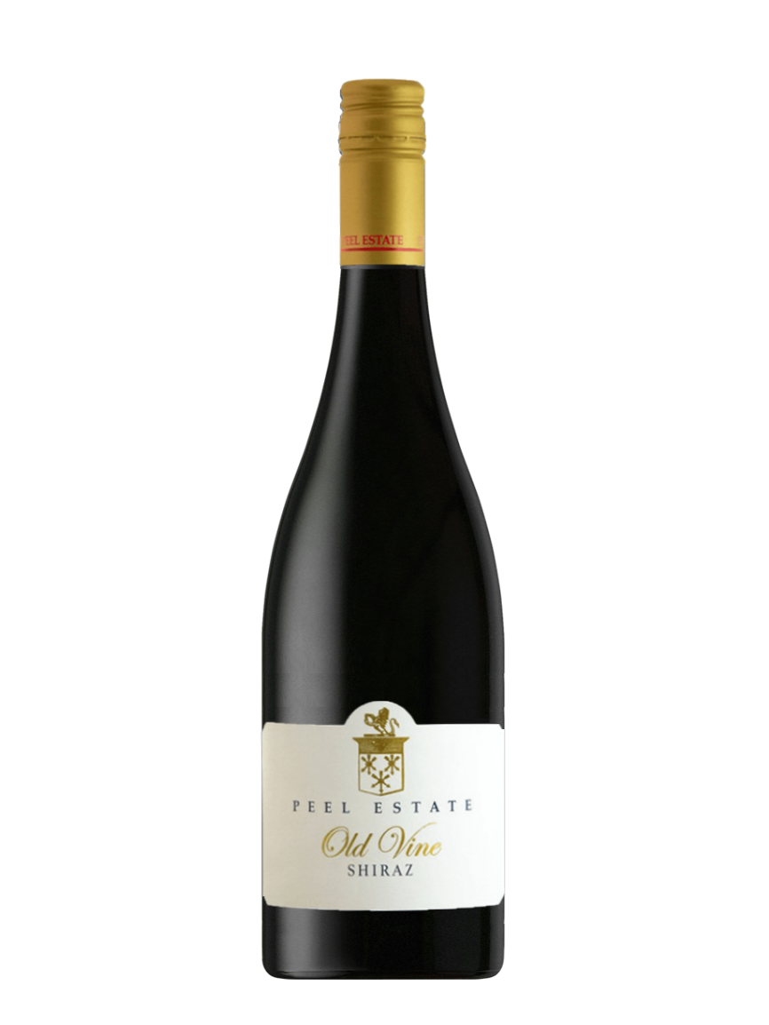 bottle of peel estate old vines shiraz, western australia.