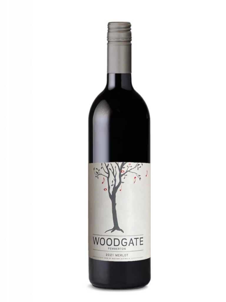 bottle of woodgate merlot from manjimup in western australia