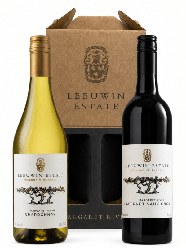 leeuwin estate prelude cabernet and chardonnay wine bottle gift pack