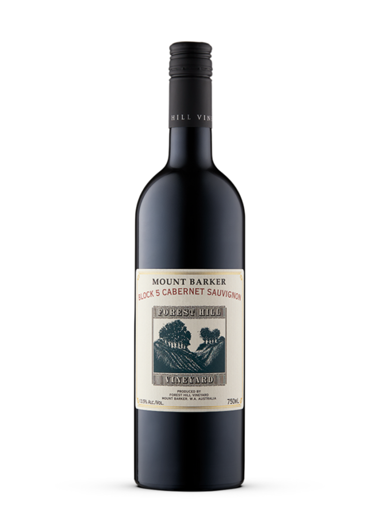 a bottle of forest Hill block 5 cabernet sauvignon 2022 wine bottle.