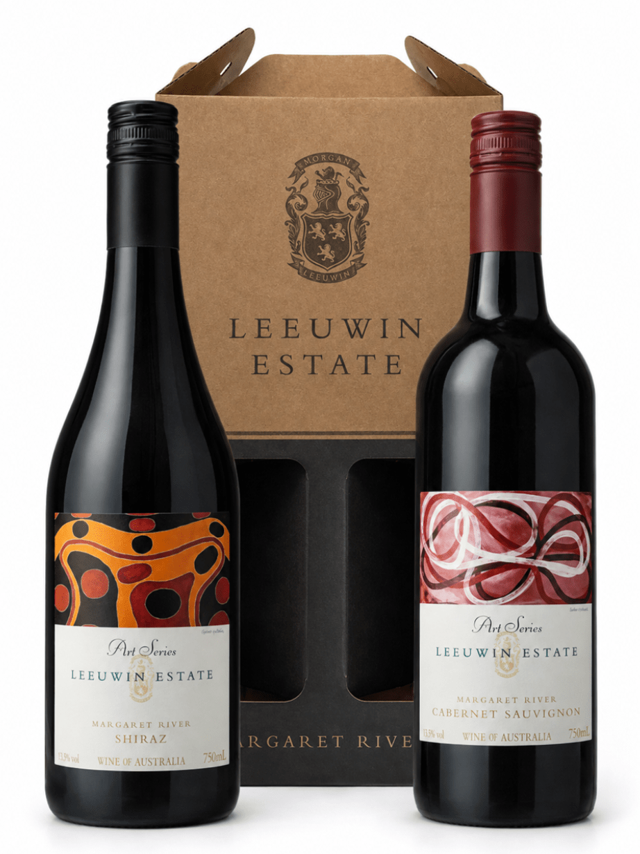 leeuwin estate art series cabernet sauvignon and shiraz in a gift pack