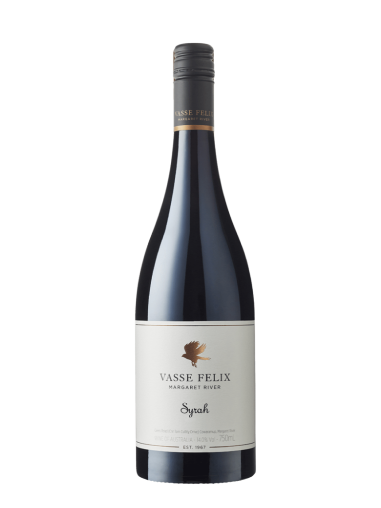 bottle of wine from vasse felix premier syrah from Margaret River wine region.