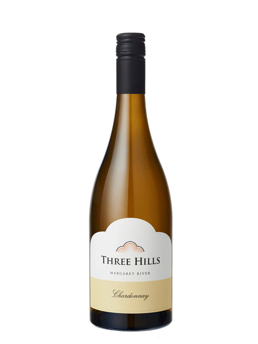 Happs Three Hills chardonnay wine bottle