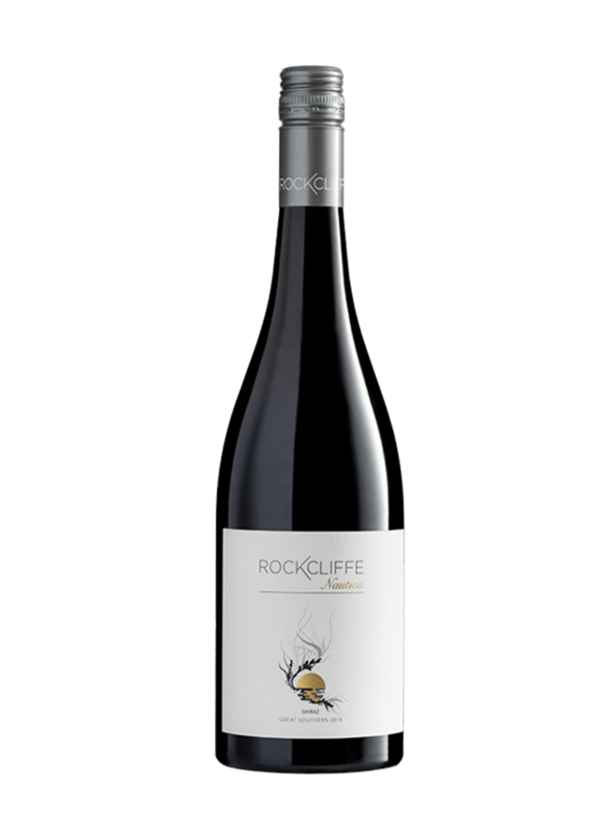 a bottle of wine from rockcliffe winery. It's the Nautica Shiraz of 2018