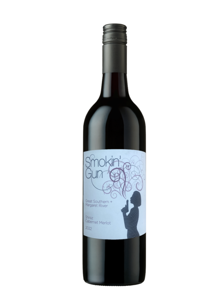 smokin gun shiraz cab merlot wine bottle