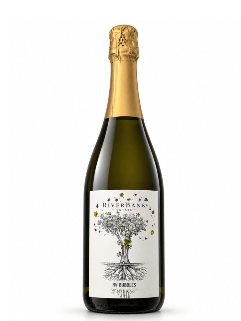 riverbank estate nv bubbles wine bottle
