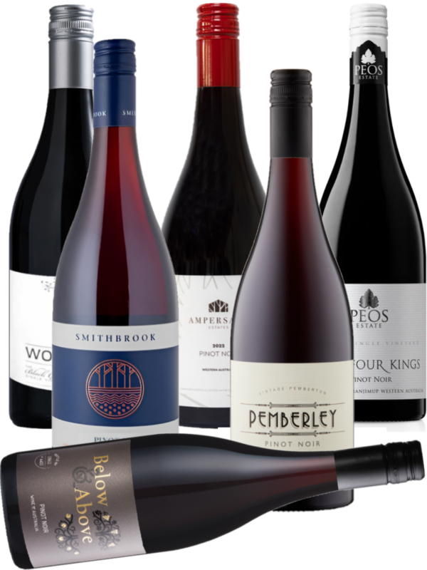 bottles of wine. Pinot Noir Southern Forests pack of pinot noir.