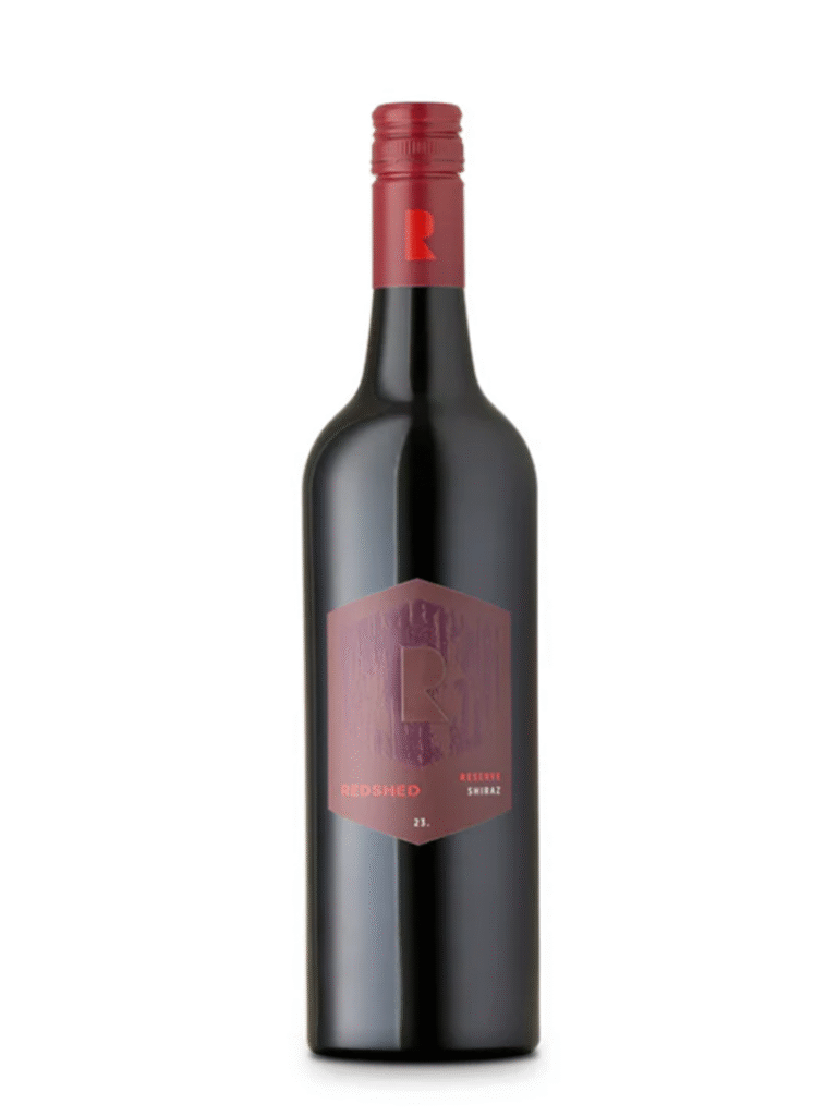 redshed reserve shiraz wine bottle.
